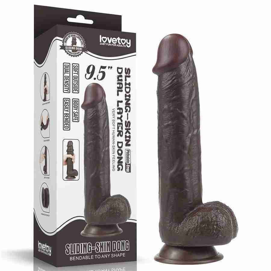 Dildo Tipo Piel Chocolate 9.5